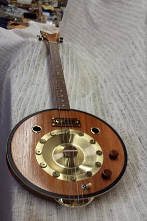 A guitar made out of wood