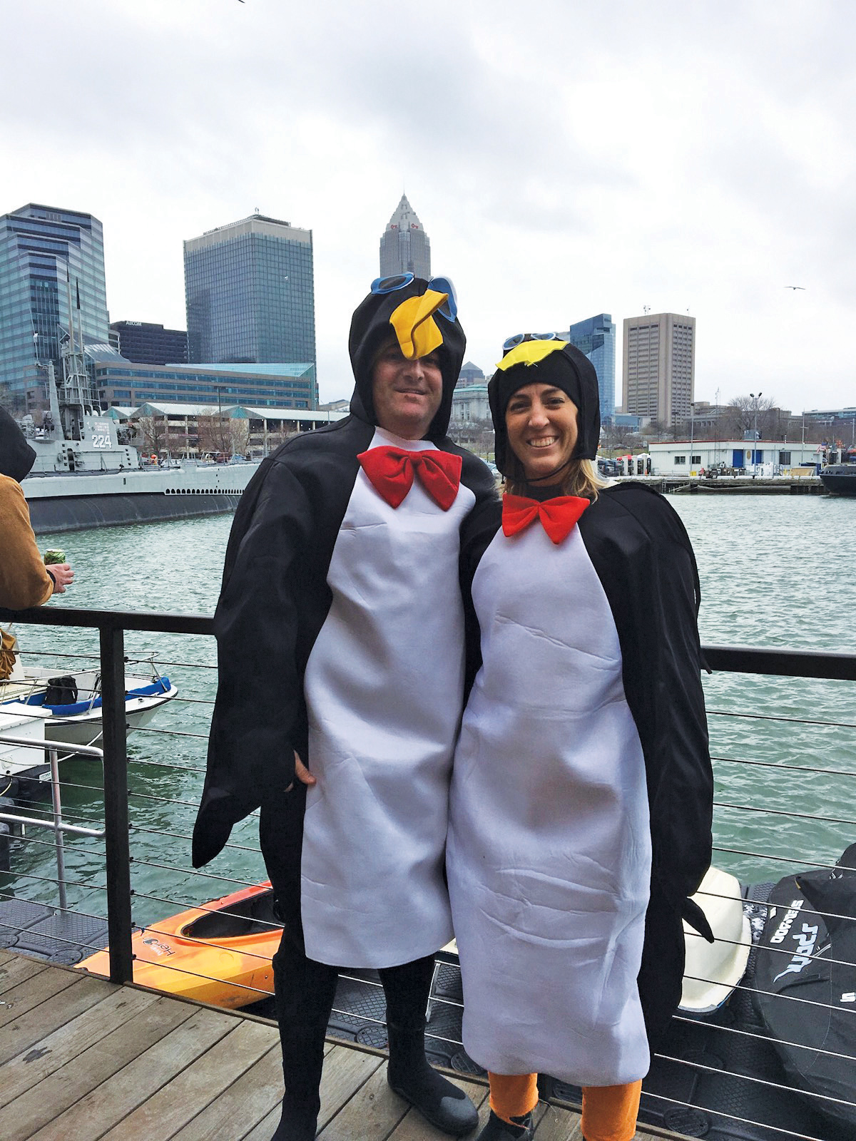 Penguins Compete in Santa Paddle