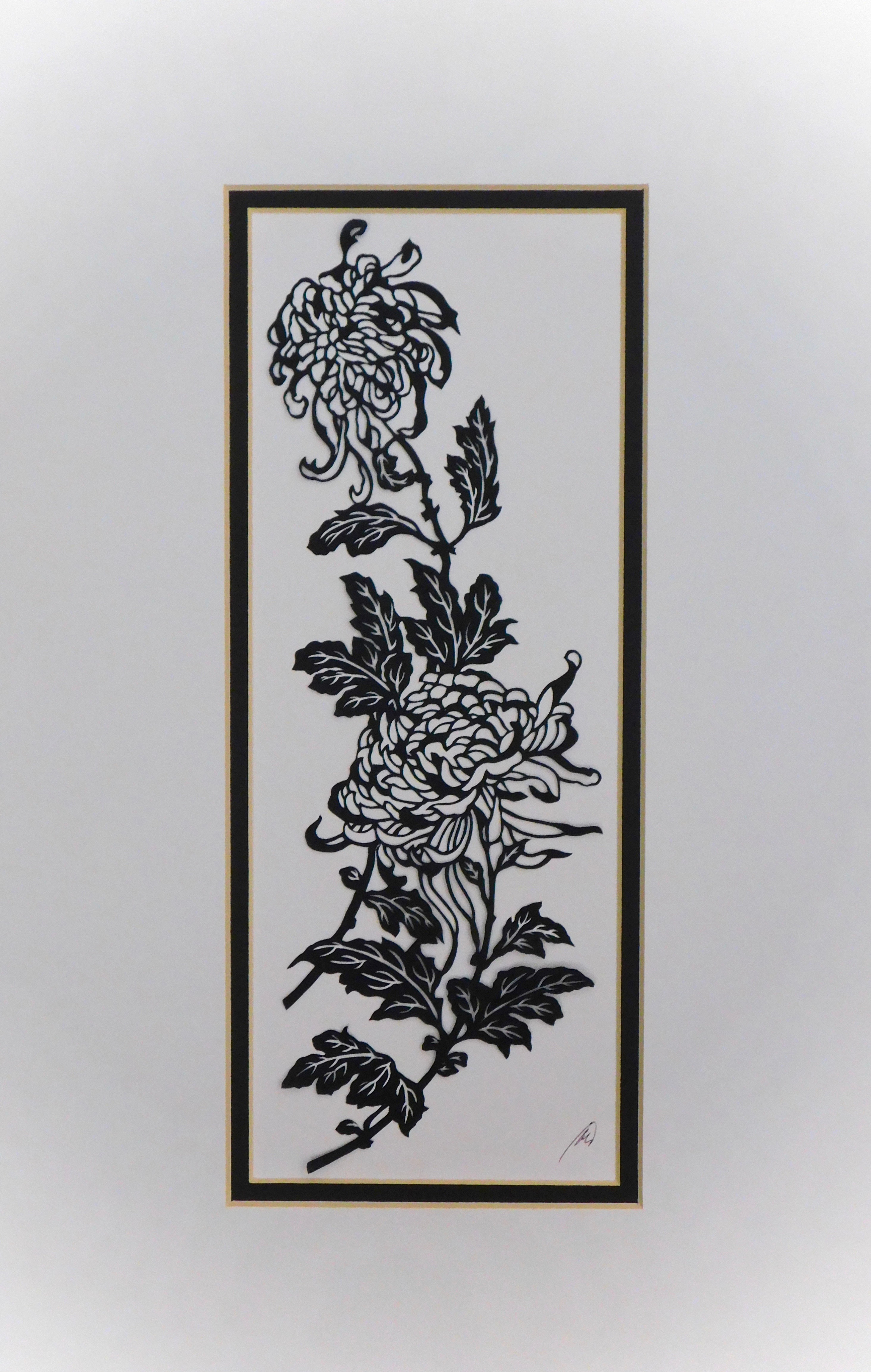 Stitched flowers on a canvas
