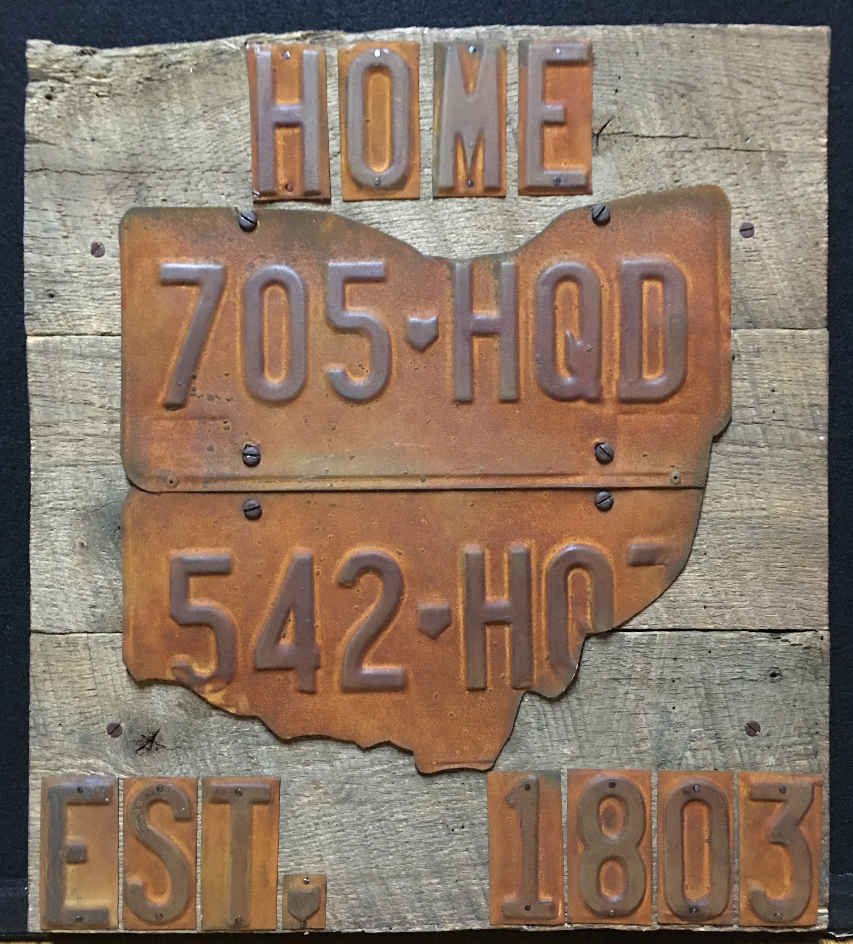 Metal Ohio plate