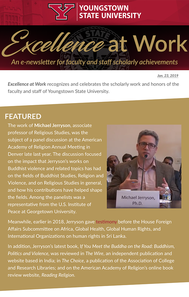 Thumbnail for Volume 1, Issue 1 of the Excellence at Work Newsletter