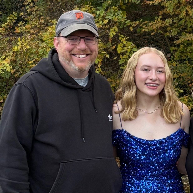 Kayla Bland pictured with her father