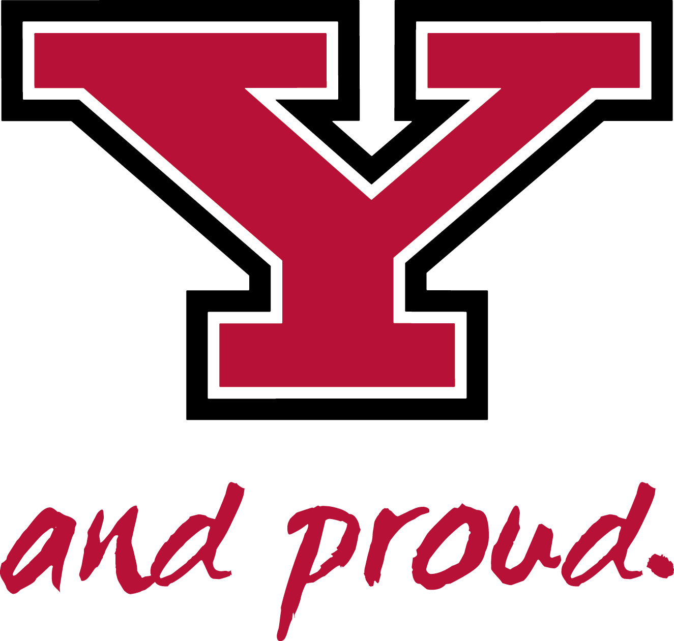 Youngstown State University block Y with the 'and proud' text underneath