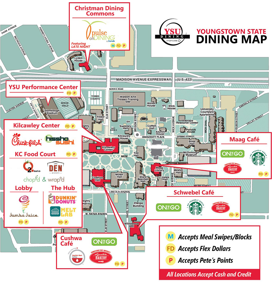 youngstown state campus map Meal Plan Information Ysu youngstown state campus map