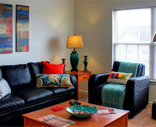 black couch and chair