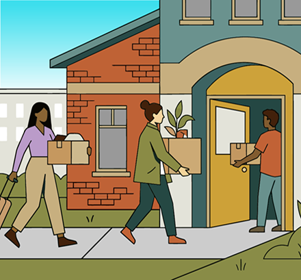 moving into dorm rooms