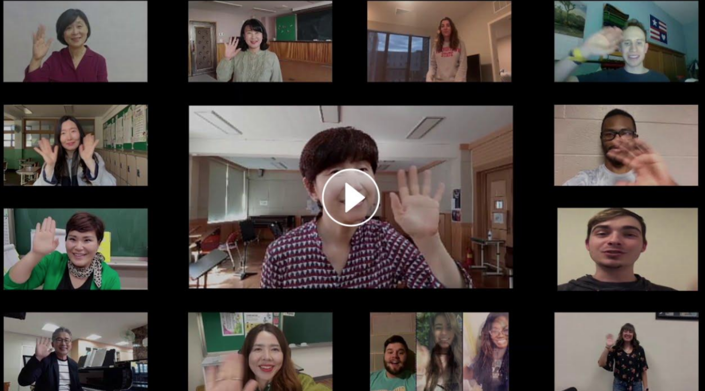 A screenshot of participants of the Dana Chorale's performance