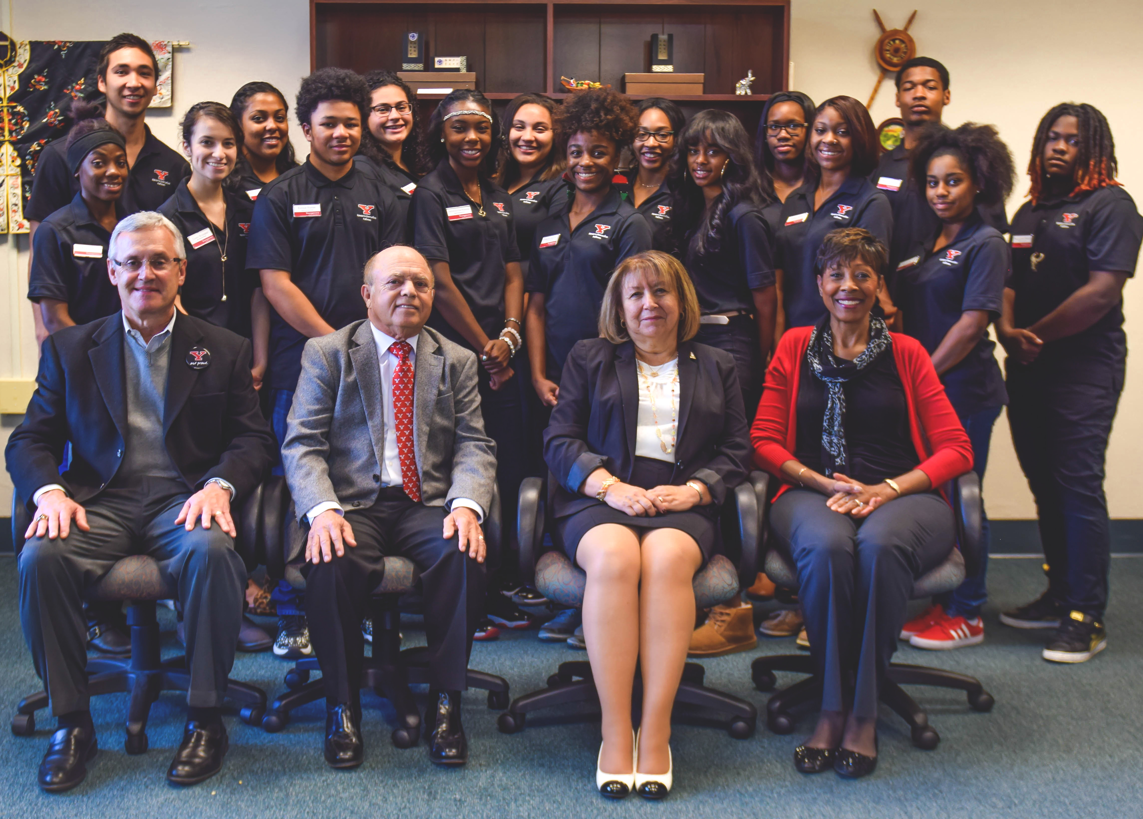 Seventeen Youngstown State University freshmen are mentoring with senior campus leaders and gaining 