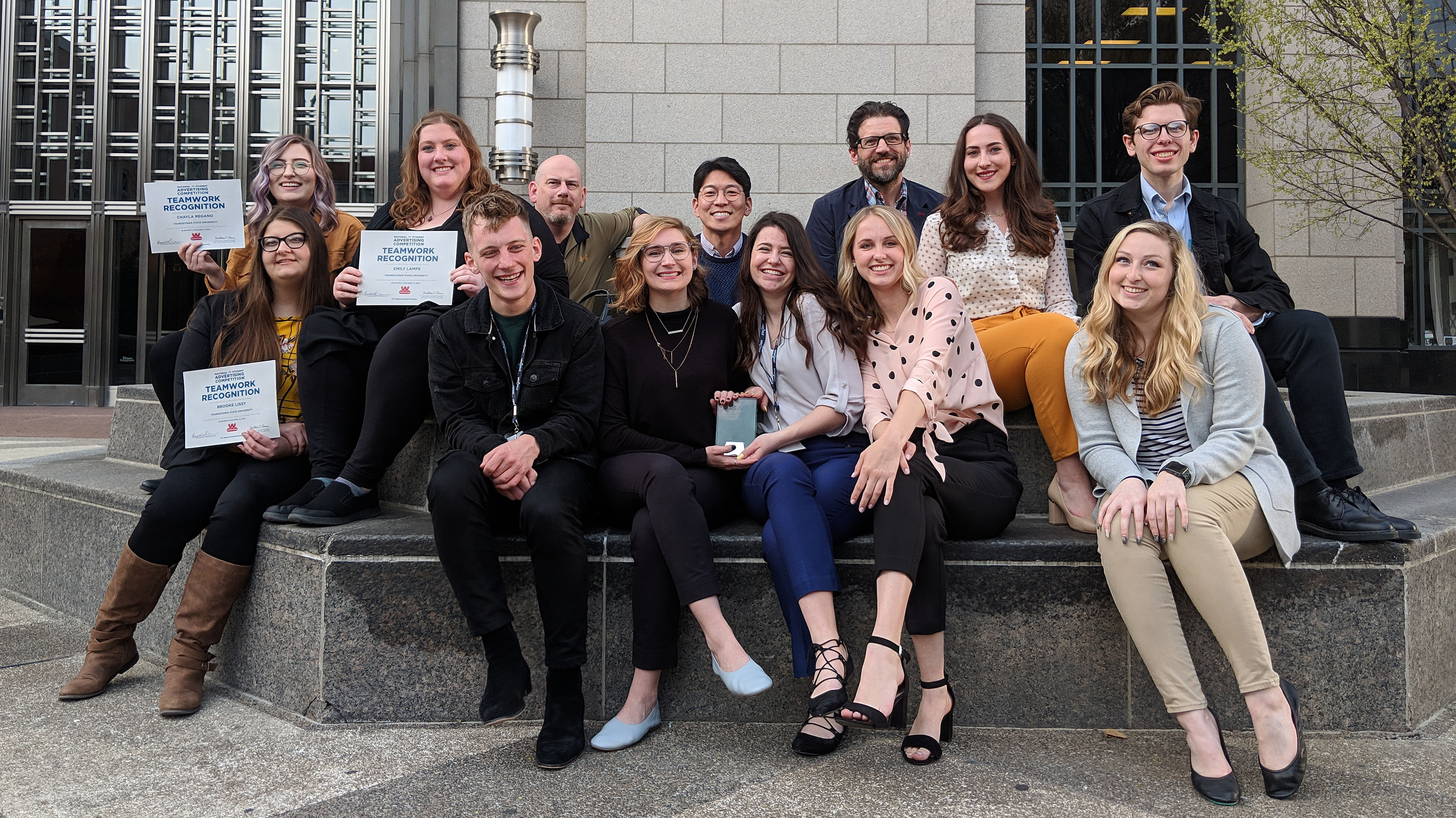 The YSU Ads Club came in third overall, and senior Anna Henkels won the Best Presenter Award, at the