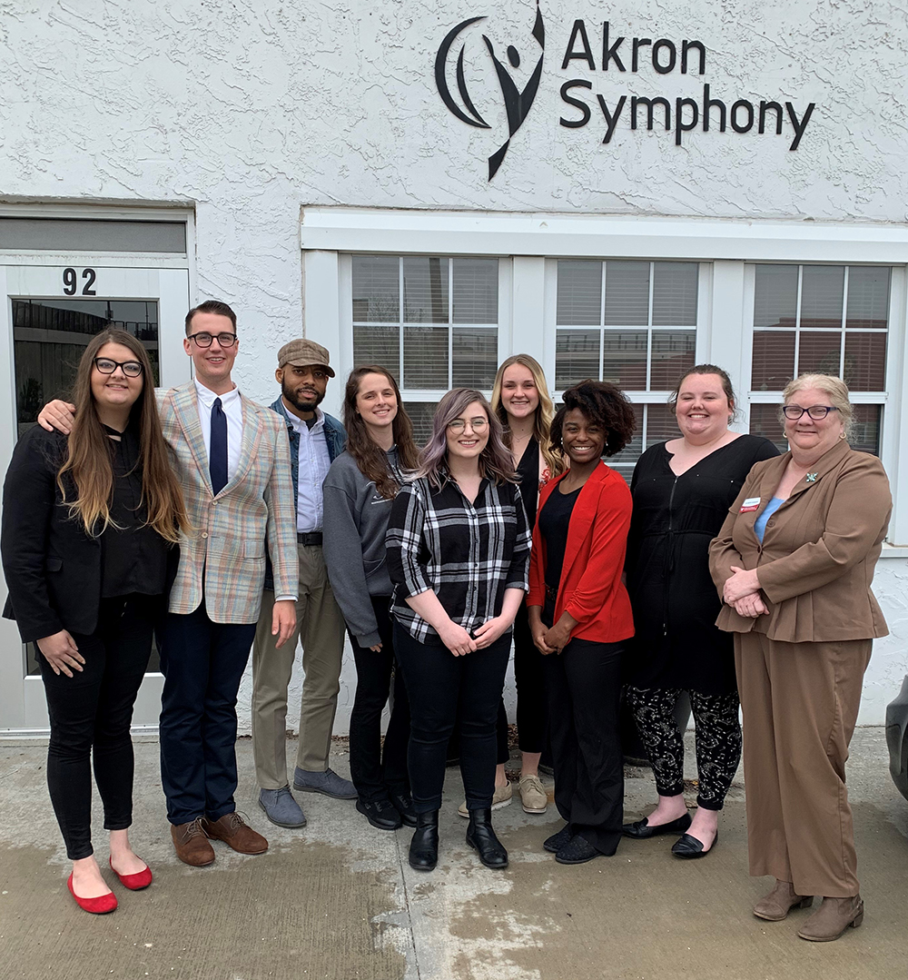 YSU student participating in the consulting project with the Akron Symphony Orchestra are, from the 