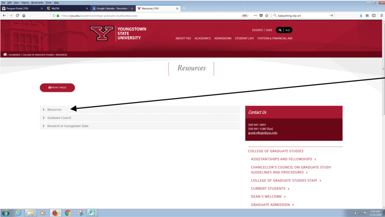 Resources page