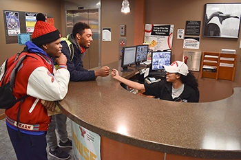 Kilcawley House front desk and lobby area