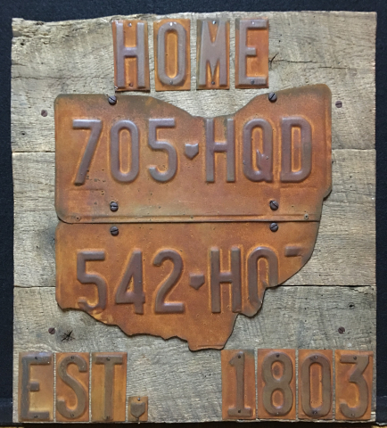 Metal Ohio plate