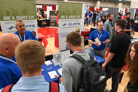 Students talk to employers during the Fall 2024 STEM Expo