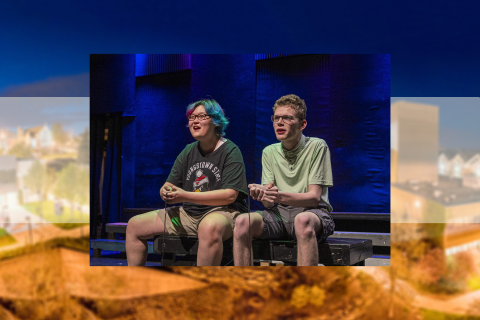 Nicholas/Vixen Atwood and Sam Nabring pretending to play video games