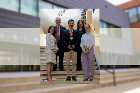 Natalie and Dana Lariccia with Omer Gene, President Bill Johnson and Dean Christina Saenger