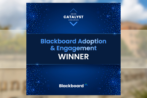 Blackboard Adoption and Engagement Winner Certificate
