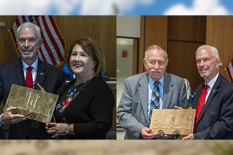 President Bill Johnson presents the 2026 Heritage Award to Ronald Shaklee and Betty Jo Licata