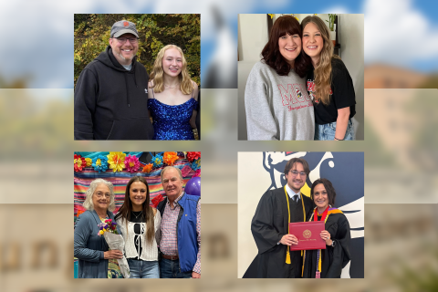 Kayla Bland with her father, Emily Wilaj with her mother, Ella Thompson with her grandparents, Giovanni Docherty with his mother