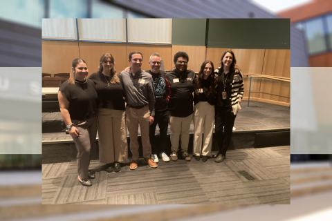 Members of YSU's SHRM chapter pose together