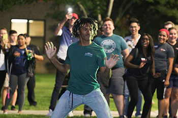 Student Dancing in an impromptu dance off