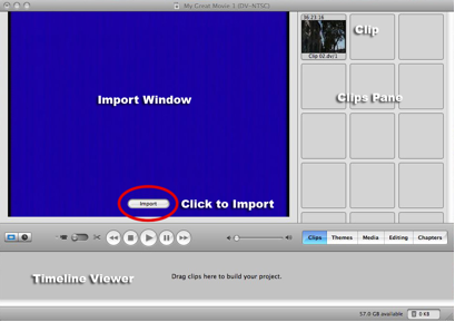 iMovie HD Workspace