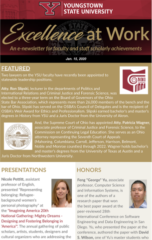 Thumbnail for Volume 2, Issue 1 of the Excellence at Work Newsletter