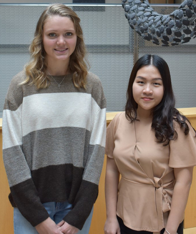 YSU Monus Fellows&nbsp;Larsen Murvin, left, and My N Lee. Not pictured is Isaac Hraga.&nbsp;&nbsp;&nbsp;