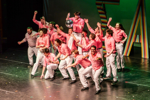 fraternity performing at greek sing
