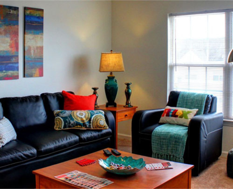 black couch and chair