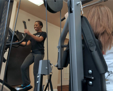 2 females exercising