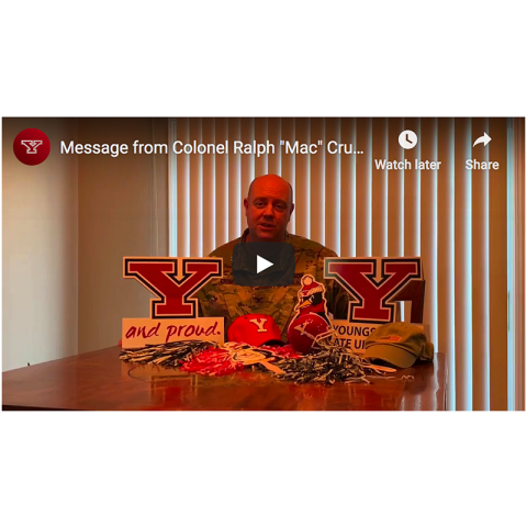 Screen shot from an alumni video thumbnail