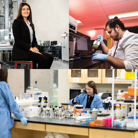 Three images from STEM alumni stories