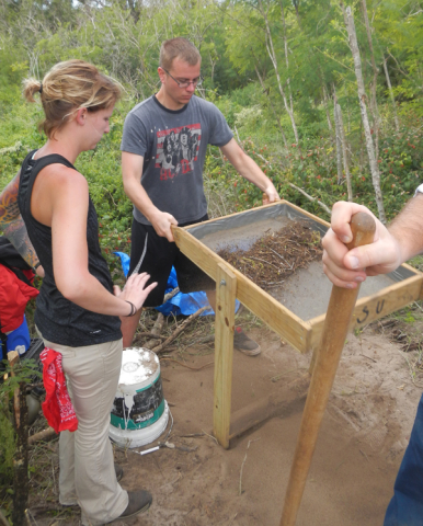YSU students at the dig site in the Bahamas.