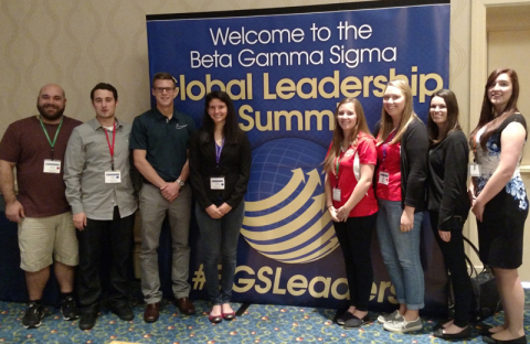 YSU students attending the BGS Global Leadership Summit are, from the left, Bryan Schiraldi, Daniel Belinky, Jon Hutnyan, Katina Landgraff, Kayla Cerimele, Leah Finnerty, Nicole Pavlansky and Briana Scott.
