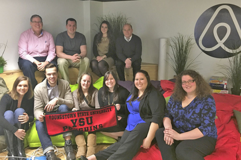 Students and faculty from the Williamson College of Business visited Airbnb during their Global Learning Experience trip to Dublin, Ireland.