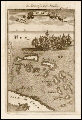 This 1686 map by French cartographer Alain Mallet shows the Bahamas Archipelago. The map is part of 