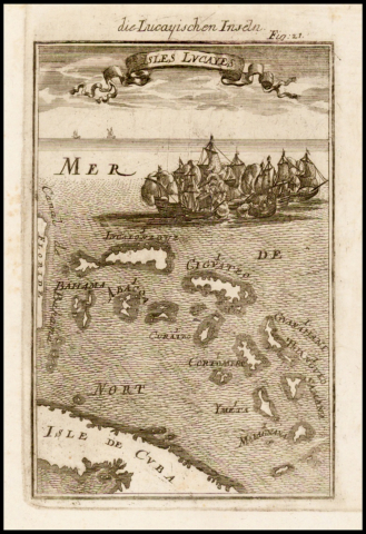 This 1686 map by French cartographer Alain Mallet shows the Bahamas Archipelago. The map is part of Ron Shaklee