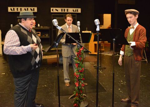Cast members, from the left, Josh Fleming, Mark Warchol and Jack Rusk work on a scene from It