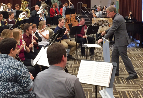 Stephen L. Gage, professor of Music and director of Bands and Orchestra at YSU’s Dana School of Musi