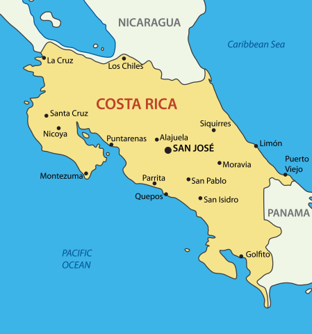 map of Costa Rica 