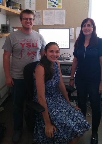 Tyler Leibengood, Alexandra Ballow and Alina Lazar in the Lawrence Berkeley National Laboratory.