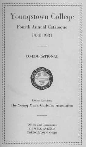 Cover of the Youngstown College Fourth Annual Catalogue for 1930-1931