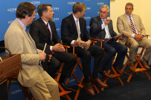 President Jim Tressel participates in a panel discussion on Capitol Hill 