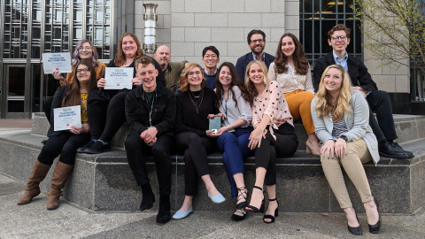 The YSU Ads Club came in third overall, and senior Anna Henkels won the Best Presenter Award, at the
