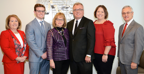 From the left are Betty Jo Licata, dean of the YSU Williamson College of Business Administration; me