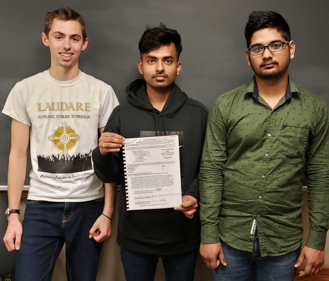 Members of the winning team are Gyaneshwar Agrahari, Subham Singh&nbsp; and Luke Hetzel.