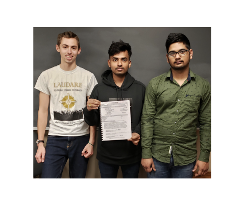 Members of the winning team are Gyaneshwar Agrahari, Subham Singh  and Luke Hetzel.