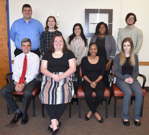 YSU students participating in the 2019 Nonprofit Leadership Summer Honors Internship Program are, fr