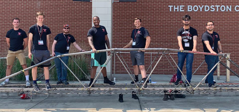 The YSU Steel Bridge Team is, from the left, Spencer DeSalvo, Matthew Hone, Kenneth Anderson, Drew H